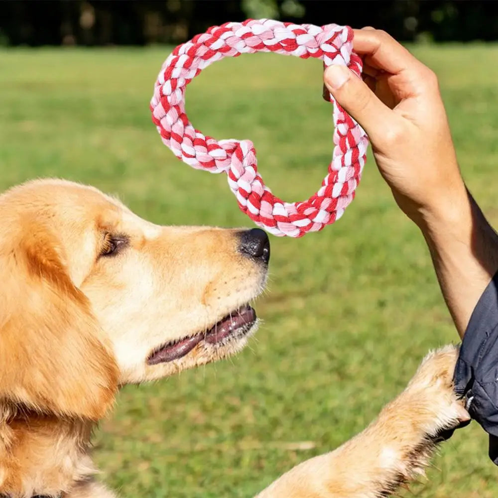 Small Cotton Rope Dog Chew Toy Creative Heart Shaped Pet Chew Toy Bite-resistant Fun Cat Training Teething Toy Pet Supplies