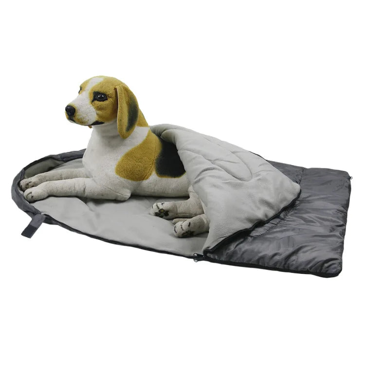 Fleece Pet Sleep Bag Bed Mat, Blanket Cushion Mattress, Drawstring, Outdoor Camping Dog Mats